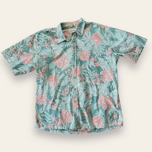 🟣 COOKE Street Hawaiian Tropical Button Down Casual Shirt size XL